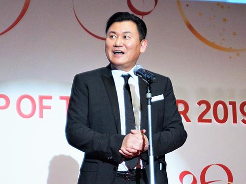 三木谷浩史社長はＳＯＹ会場でも一致団結を求めた